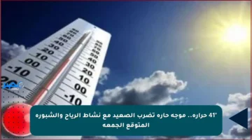41° حرارة.. موجة حارة تضرب الصعيد مع نشاط الرياح والشبورة المتوقع الجمعة
